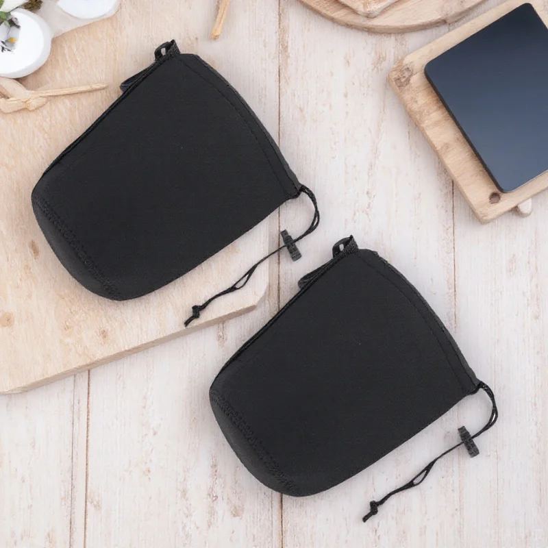 

2Pcs Drawstring Neoprene Lens Pouch Bag Exquisite Workmanship Reasonable Structure for Camera Accessories Lens Pouch Bag