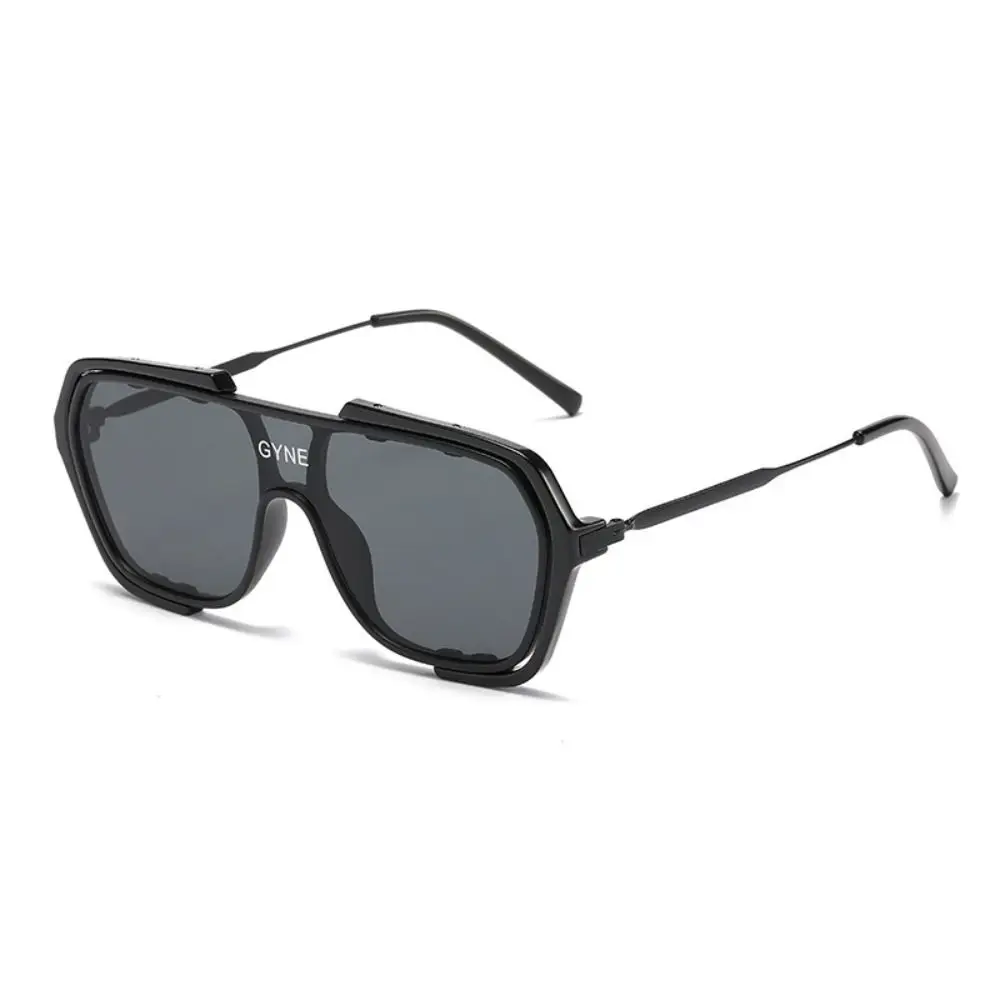 

Punk Square Frame Sunglasses Anti-UV 380 Street Photos Decoration Black Shades Glasses Travel Accessories Eyewear for women men