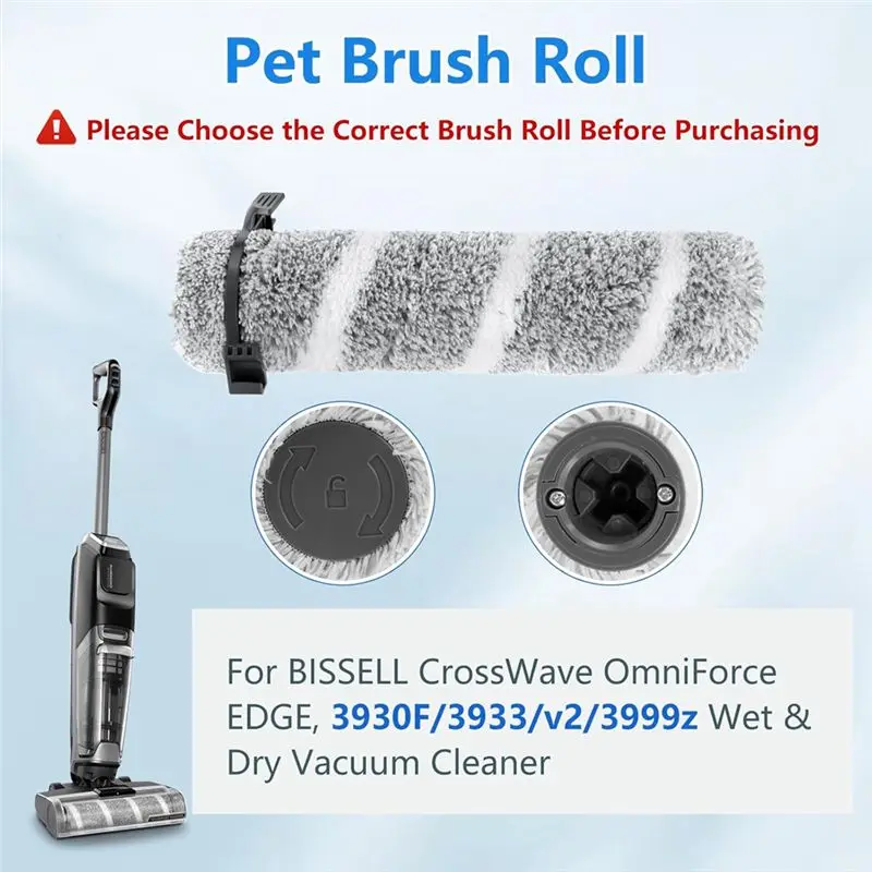 ABKS-Brush Roll And Filter Parts For BISSELL Crosswave Omniforce EDGE, 3930F/3933/V2/3999Z Wet & Dry Vacuum Cleaner