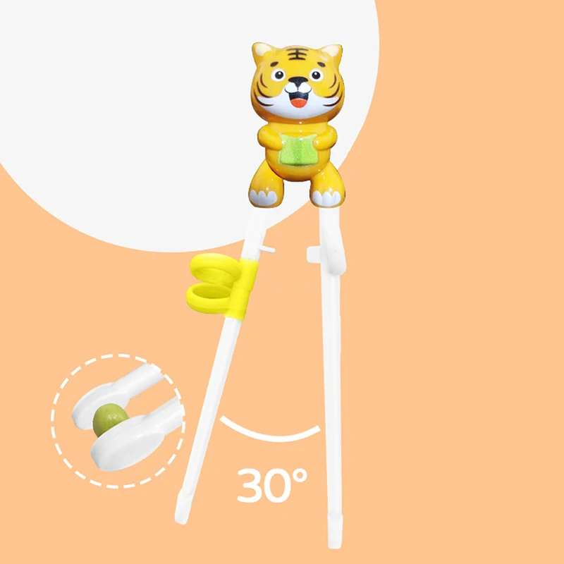

New 1Pair Chopsticks For Kids Cartoon Tiger Learning Chop Sticks Reusable Training Chopsticks Cute Children Tableware Set