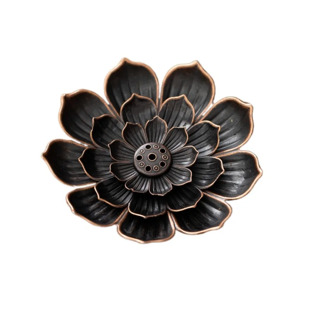 Lotus Design Incense Burner 2/3 Layer 6 Holes Lotus Aromatherapy Stand Detachable Ash Catcher Vintage Incense Stick Holder