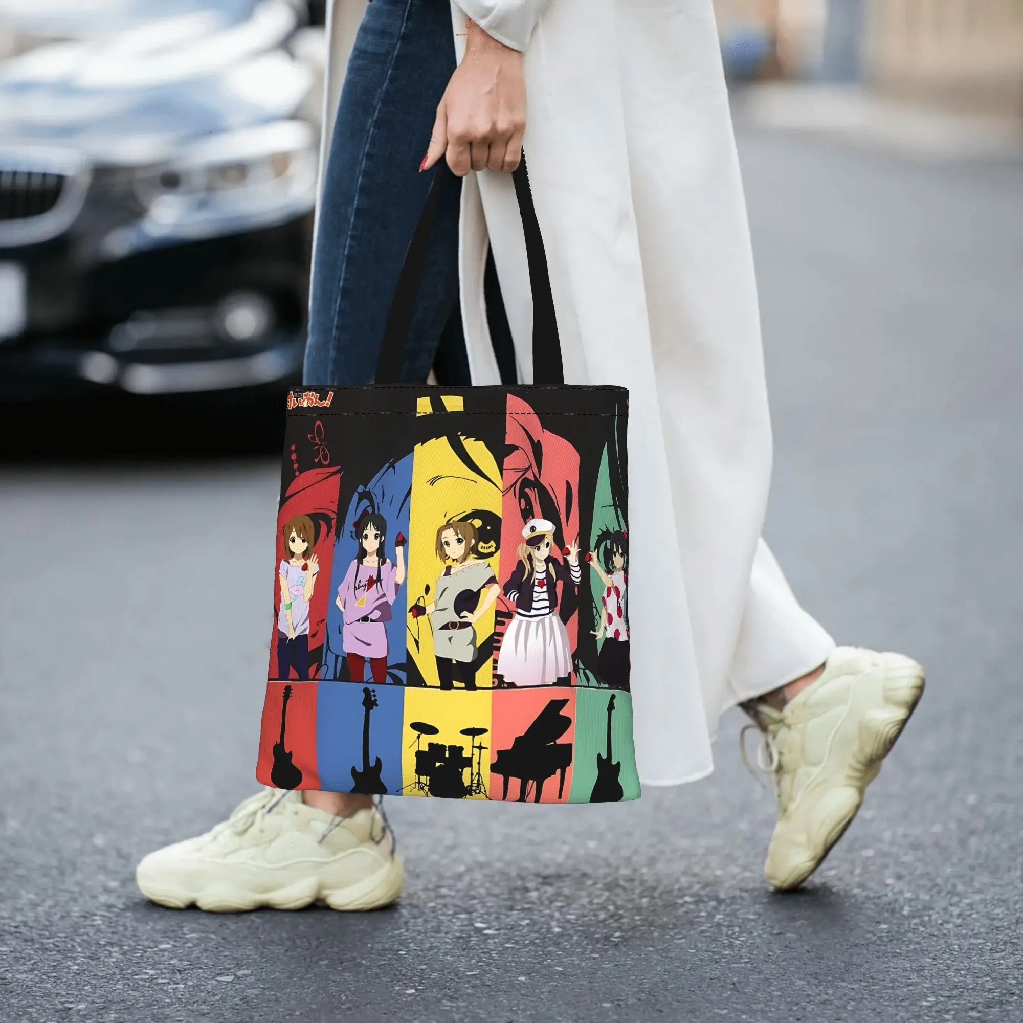 Customized Cute Cartoon Anime Girl Women's Bag Shopping Bag Reusable Double Sided Canvas Tote Bag Shoulder  Handbag Its bags