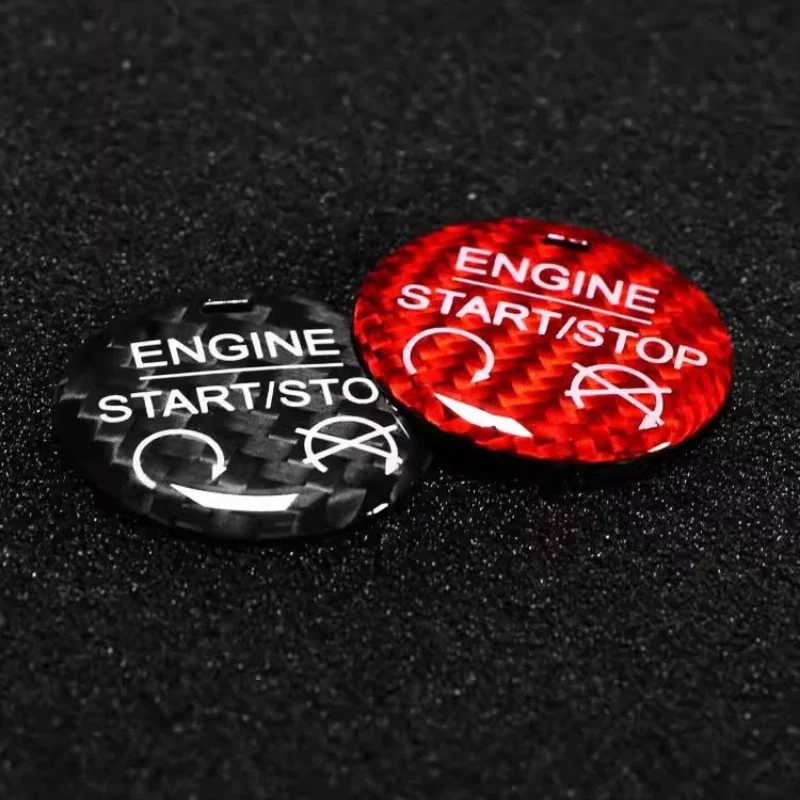 

One-click Start Sticker Ford Mustang Mustang Carbon Fiber Red Engine Button Sticker Interior Modification Sticker Accessories