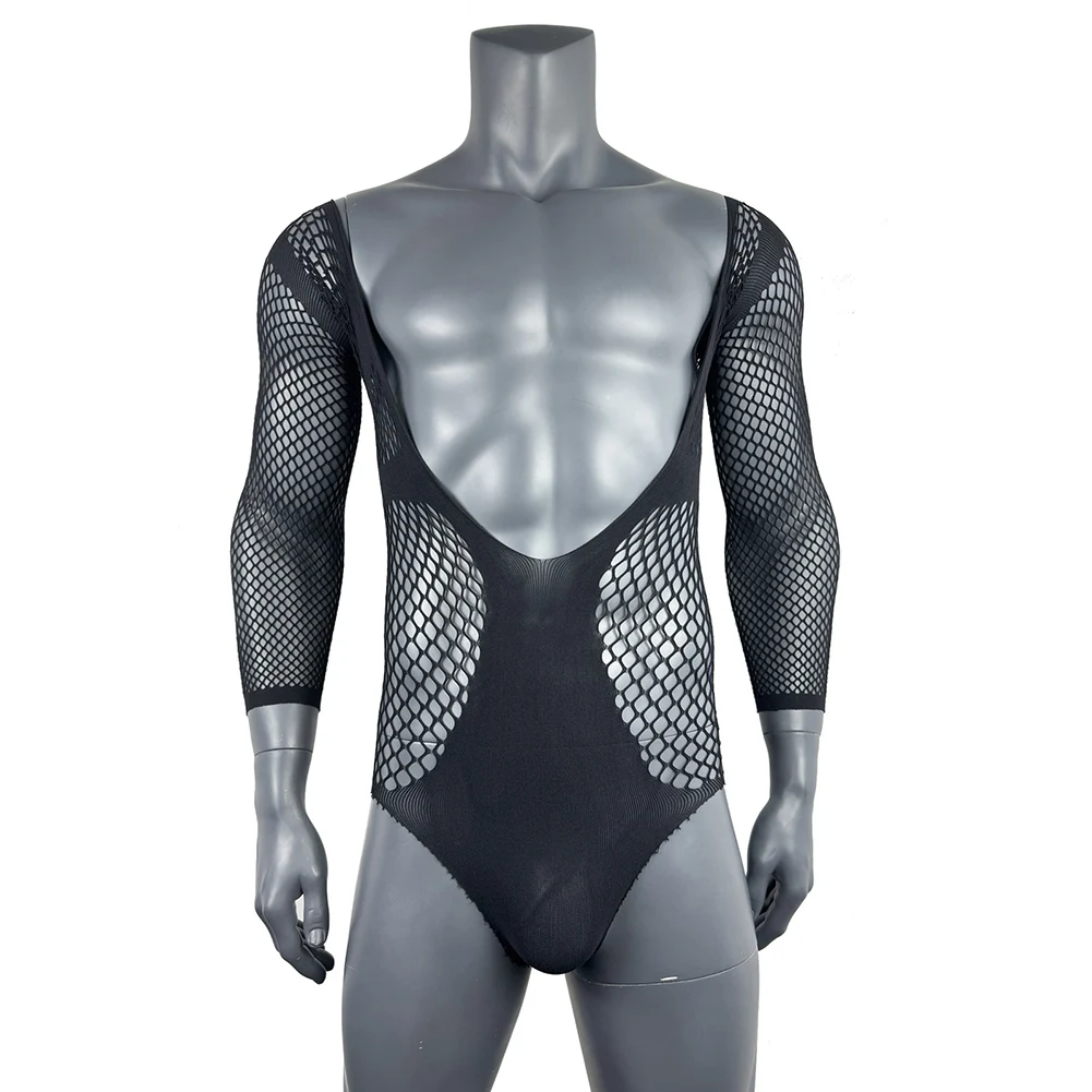 

Мужское сексуальное эротическое нижнее белье, прозрачное сетчатое боди для ночного клуба, сексуальные костюмы для взрослых, эластичные трусы, дышащий комбинезон