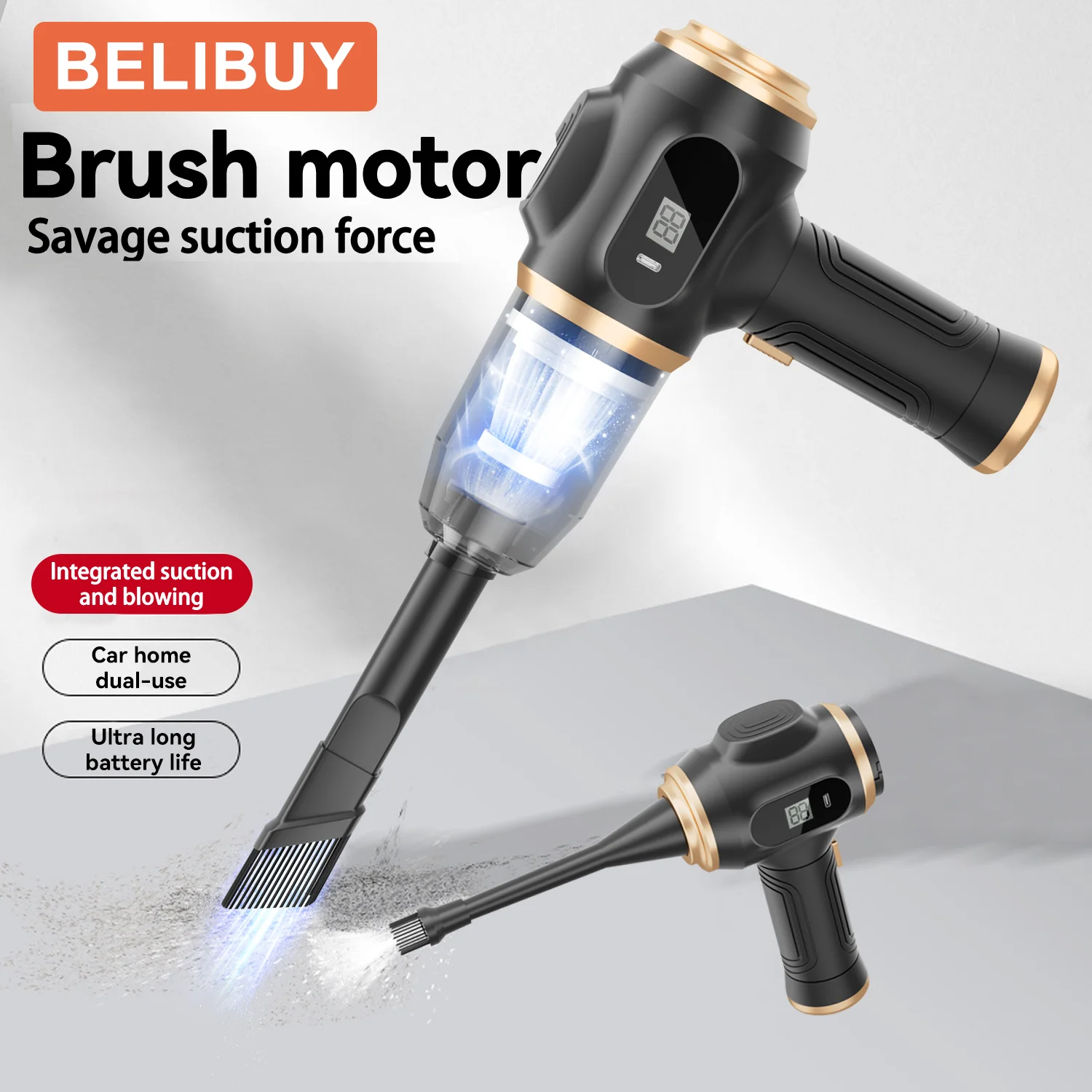 

BELIBUY 15000PA Wireless Handheld Vacuum Cleaner Home Appliance Car Vacuum Cleaner Portable Strong Suction Cleaner Vacuum