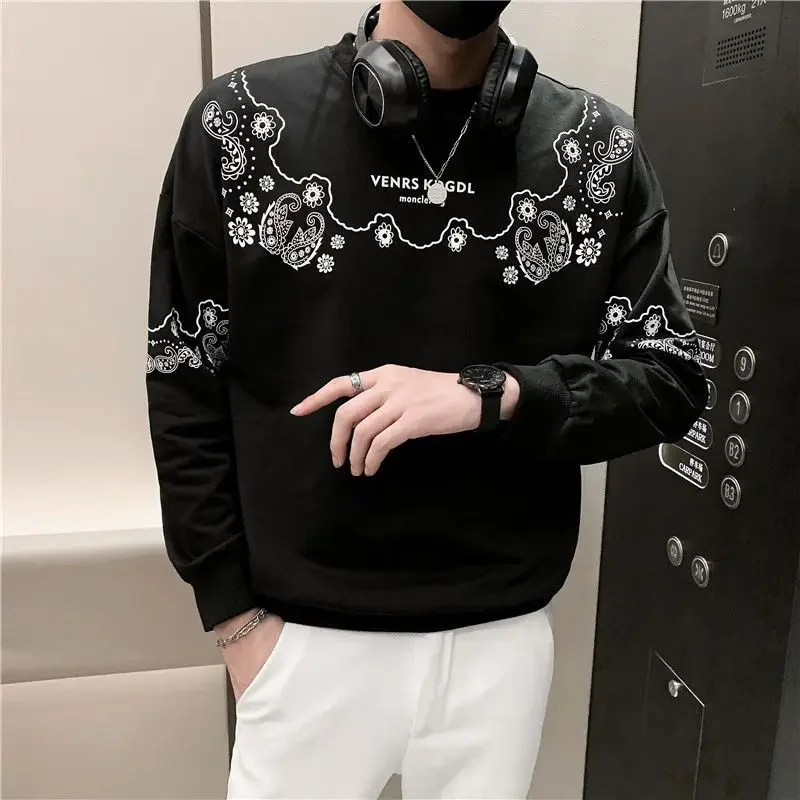 Graphic Off White Male Clothes Punk Sweatshirt For Men Top 90s Hoodieless Vintage Harajuku Fashion Wholesale Offers Pullover