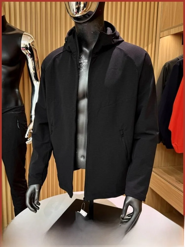 

Высококачественная уличная легкая мужская ветрозащитная водостойкая тонкая куртка с капюшоном Fce, подставка из полиэфирного волокна