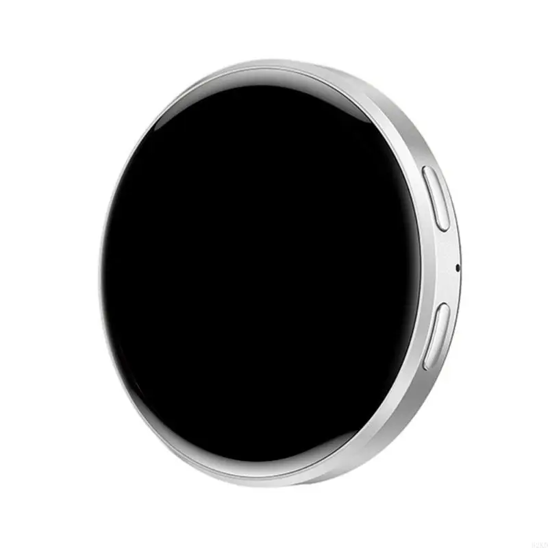 62KD Round Screen Wearable Display Pin with Rechargeable Power and Tap Control for Meeting Support, Reception and Retail