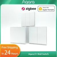 Aqara Smart Wall Switch E1 Wireless Key Zigbee 3.0 Light Switch with/no Neutral Fire Wire Light Switch Work with MiHome Homekit