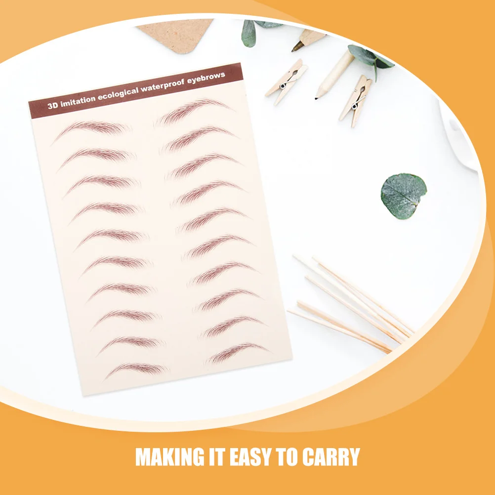 4 أوراق مقاومة للماء ثلاثية الأبعاد على شكل شعر ملصقات حواجب طبيعية مؤقتة لنقل الحواجب مقاومة للعرق طويلة- #4