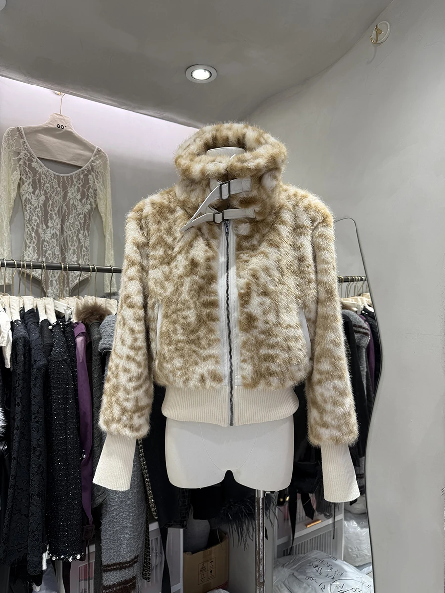 Twotwinstyle hit cor emendado pele jaquetas casuais para mulheres lapela mangas compridas retalhos bolsos jaqueta curta feminina nova