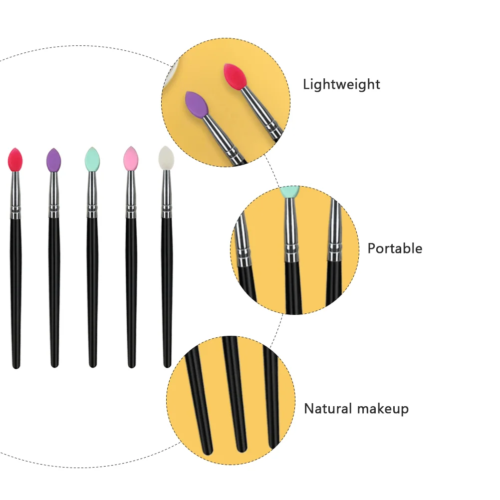 Brush Makeup Eye Eyeshadow Applicator Face Eyeliner Applicators Tool Handle Silicone Crease Plastic Tools Blending Pads