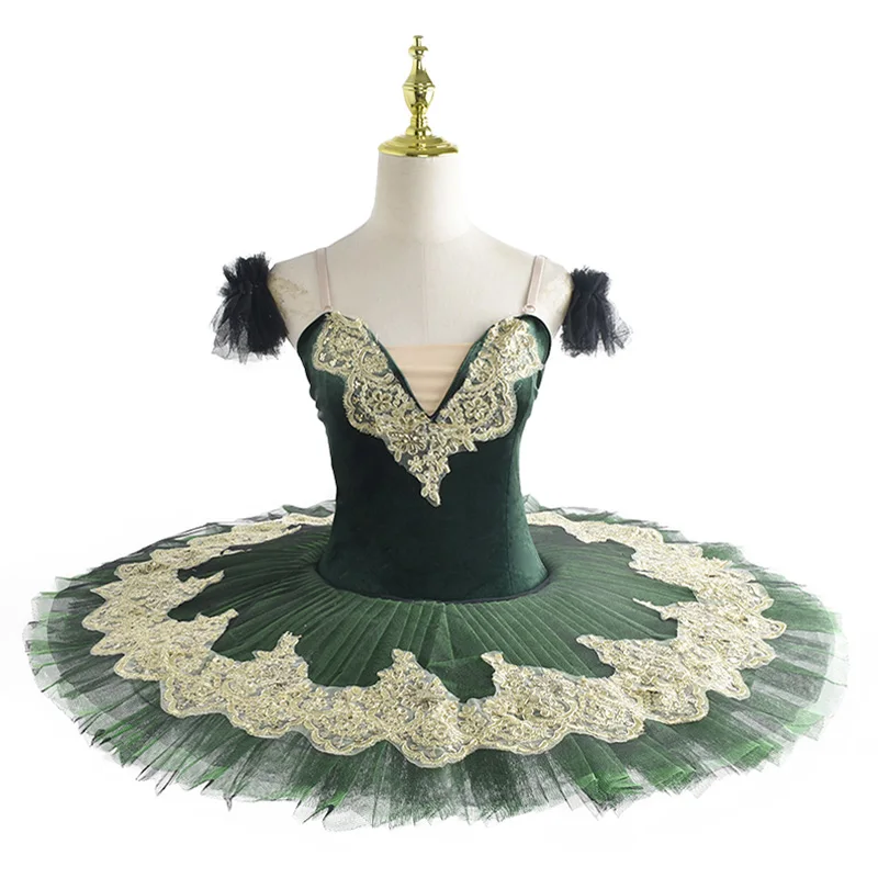 Ballet Skirts Dark Green Children Professional Ballet Tutu For Girls Kids Swan Lake Dance Costumes Performance Dress Clothing