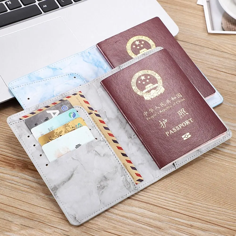 Address Airplane Check-in Ticket Holder Marble Grain Passport Protective Cover Travel Accessories PU Card Case Passport Holder