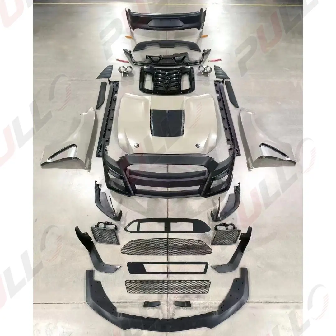 High Quality Body Kit 2015-17 Upgrade GT500 Shelby Front and Rear Bumper Side Skirt Front Lip Rear Diffuser for FOR-D .