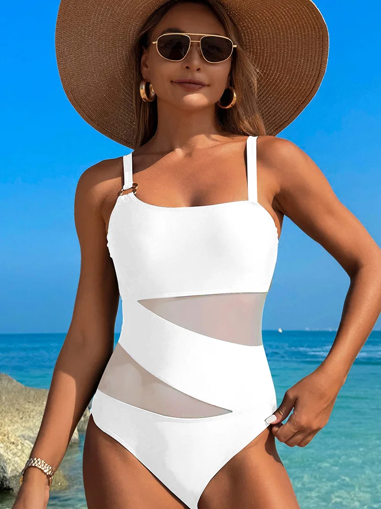 Hollow Out 2026 Badeanzug Damen Bademode Sexy Einteiler Durchsichtiger High-Cut Strandanzug Neuer Badeanzug Bandage Bodysuit