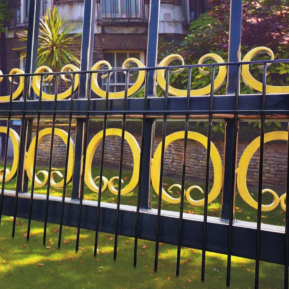 10 عبوات من سياج الحديقة تحت الأرض سعة 24 لتر × 15 ساعة للحيوانات الأليفة، ألواح سياج معدنية سوداء مع أوتاد أرضية، طول إجمالي 20 قدمًا. #4