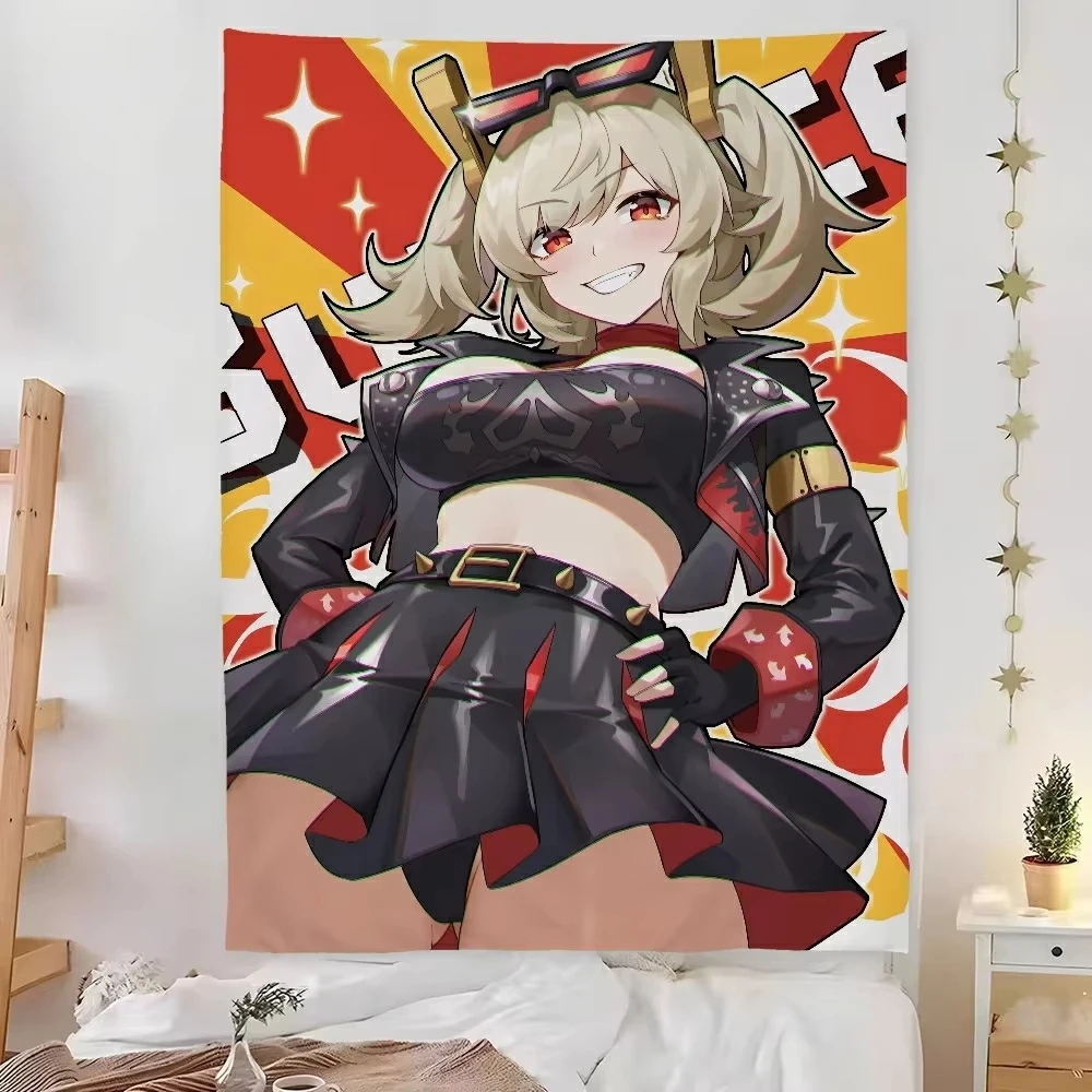 Burnice Sex Zenless Zone Zero Bedruckter Wandteppich Schlafsaal Raumdekoration Tapete Banner Wandteppich Ästhetische Dekoration