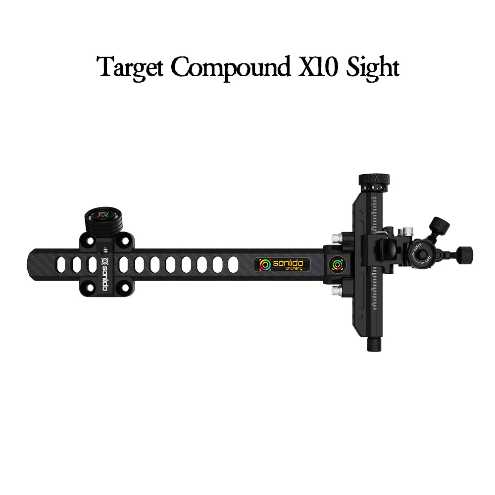 

Sanlida Archery X10 Compound Bow Sight 6" or 9" Carbon Bar CNC 6061 Aluminum Target Shooting