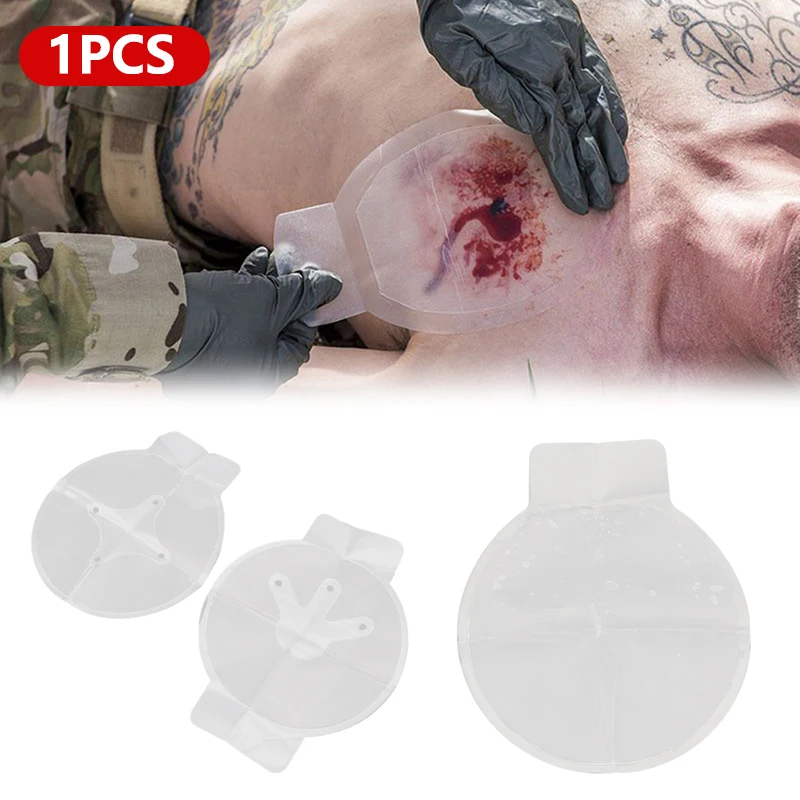 No/3/4 Holes Medical Chest Seal Vented Dressing Bandage First Aid Kit Rescue Chest Seal Outdoor Emergency Medical Tool Patch