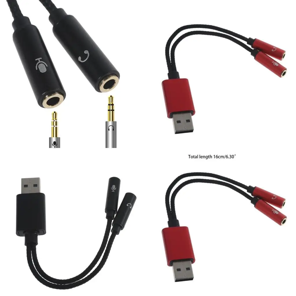 USB Sound Card Adapter 3.5mm Headphone Connector Mutual Convertors