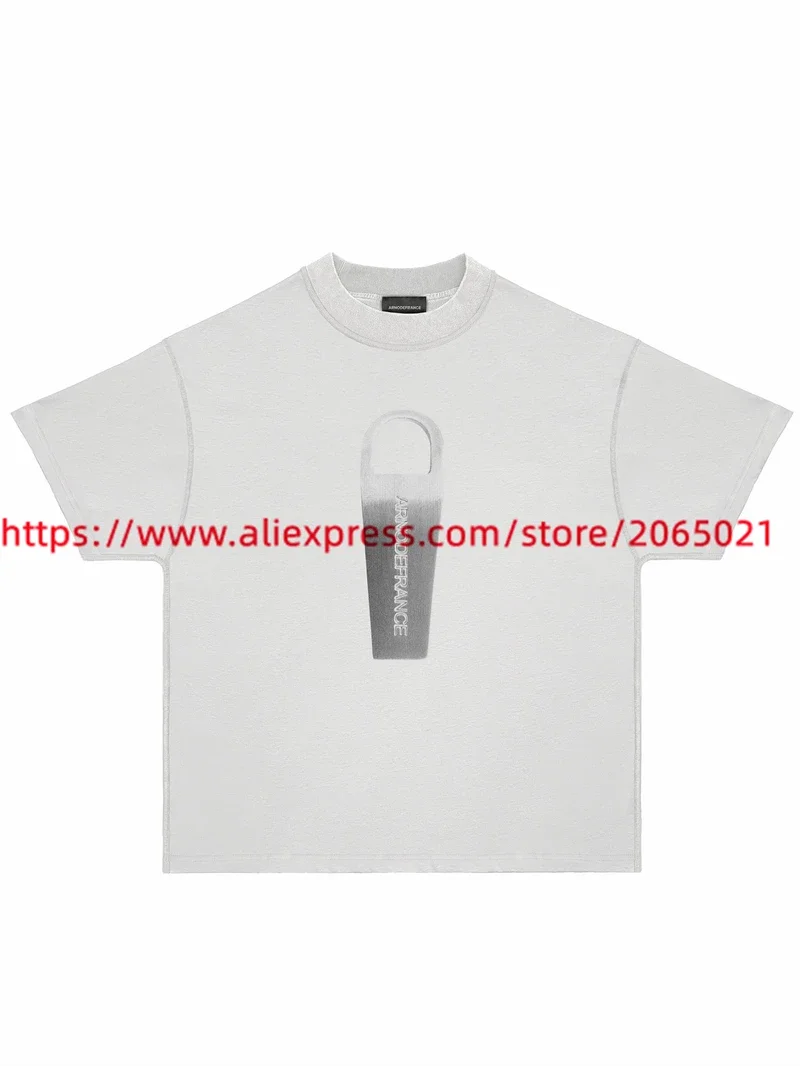 Washed Arnodefrance T Shirt 1:1 High Quality Metallic Zipper Logo Streetwear Tops Tee