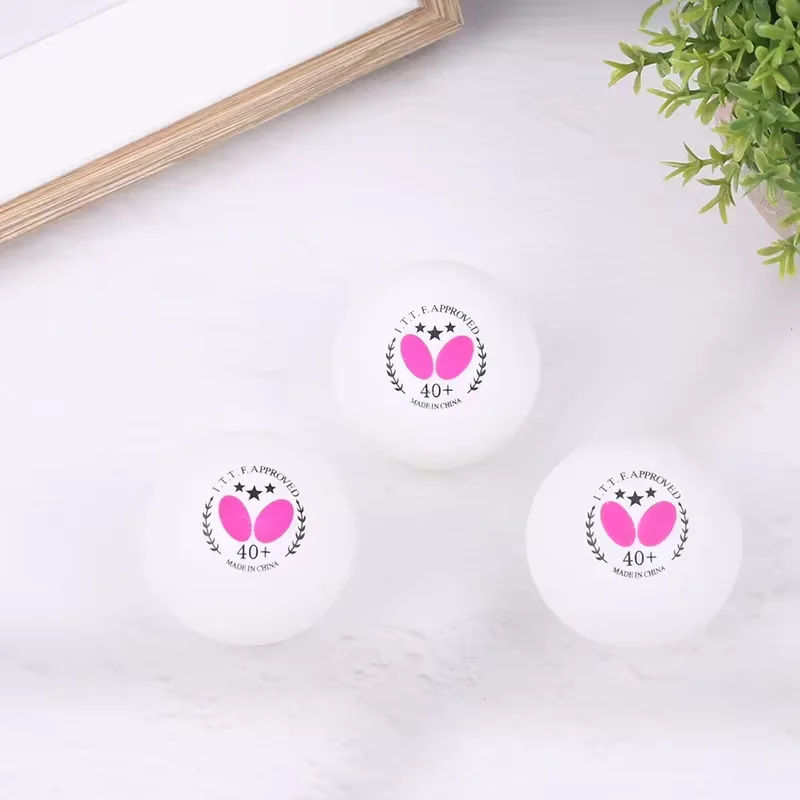 Butterfly Table Tennis Balls 40+ White, 3 Star ITTF Certified Ping Pong Balls - 3, 9, 15, 30 Pcs