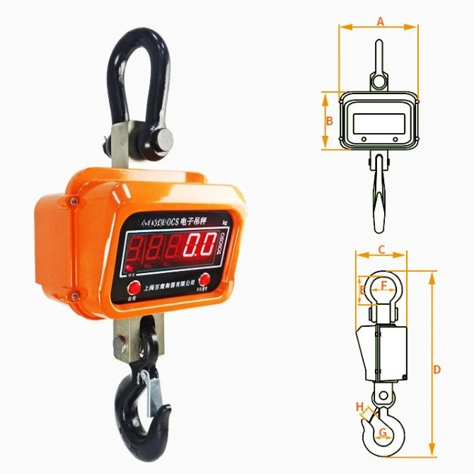 Báscula de elevación electrónica, báscula de conducción 3 5 10 15 toneladas báscula de gancho, báscula de elevación
