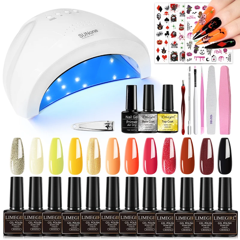 

Nail Set Acrylic Nail Kit UV LED Lamp Dryer With Nail Gel Polish Kit Soak Off Manicure Tools Permanent Varnish Set Nail Tools