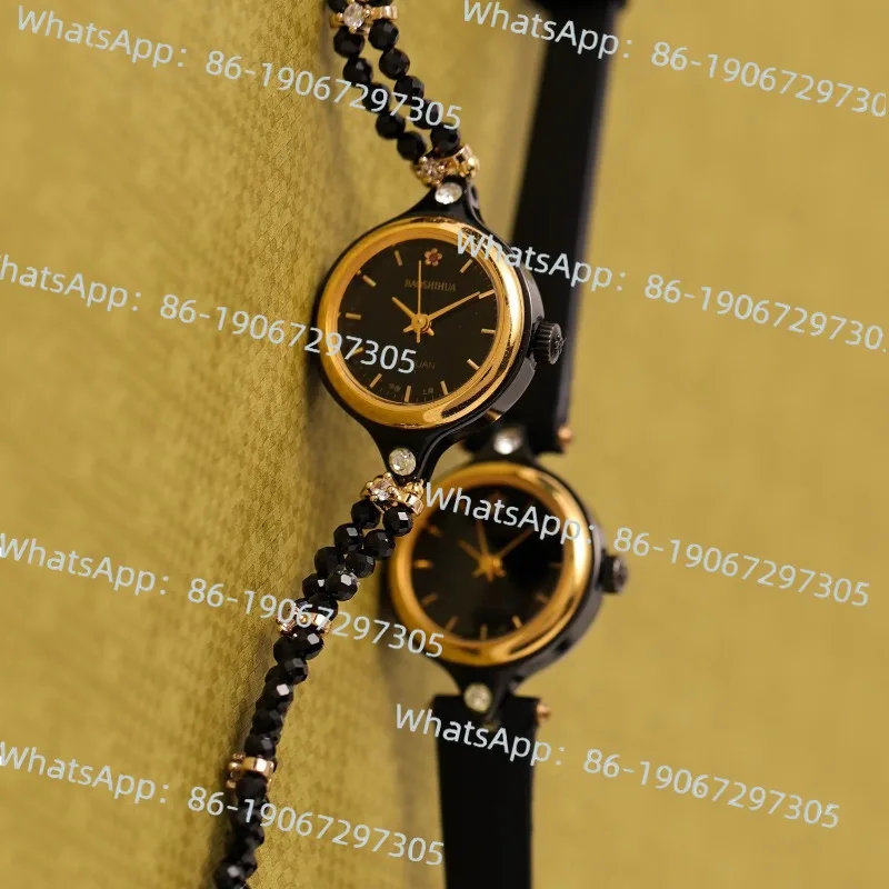 

Gem Flower Товары для дома Шанхай Маленькие ручные машины Черное золото Ретро Ностальгические литературные и простые женские часы