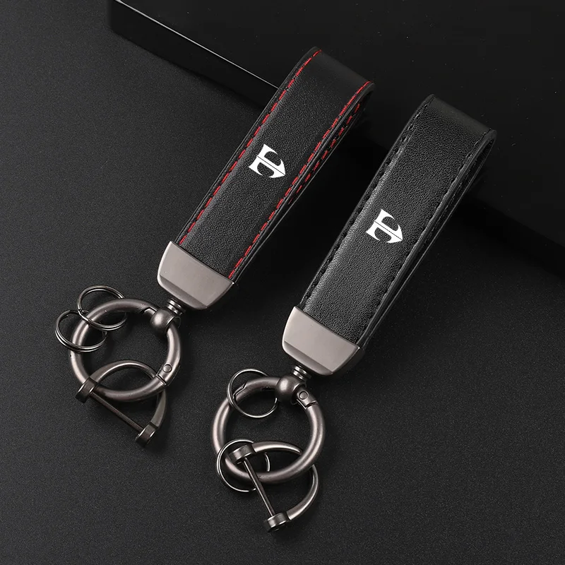 Deluxe Leather Keychain with Car Badge Keychain Pendant For Hyundai Tiburon Coupe T
