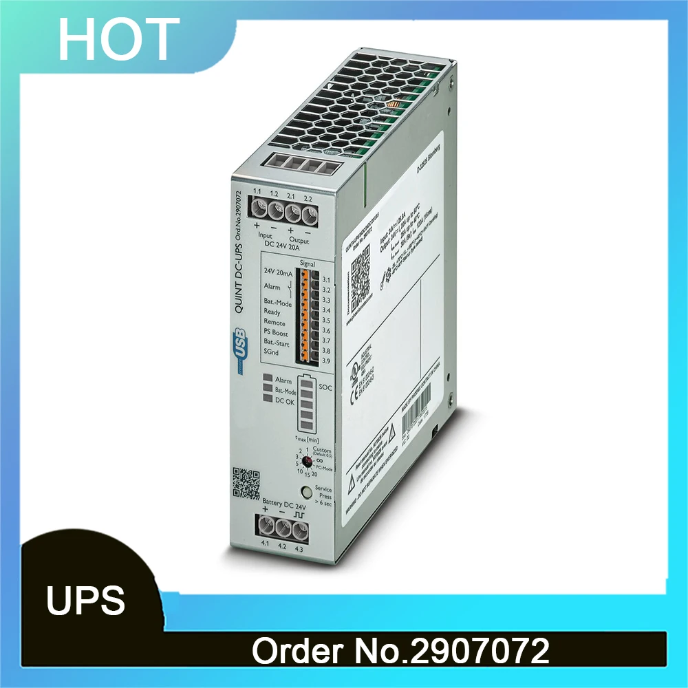 2907072 QUINT4-UPS/24DC/24DC/20/USB QUINT DC-UPS For Phoenix 24VDC/20A Uninterruptible Power Supply Fast Ship