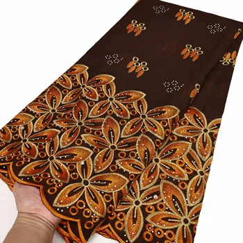 PGC Afrikanischer Baumwoll-Spitzenstoff mit Stein, nigerianischer, beliebter Stickerei-Schweizer Voilespitze im Stoff für Saudi-Arabien-Kleiderstoff