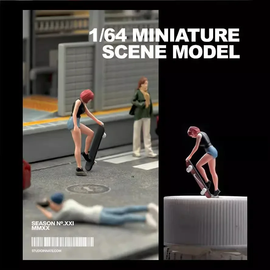 1:64 anime menina série mini boneca figura modelo em miniatura fotografia adereços modelo de cena diy mesa areia paisagismo ornamento presente