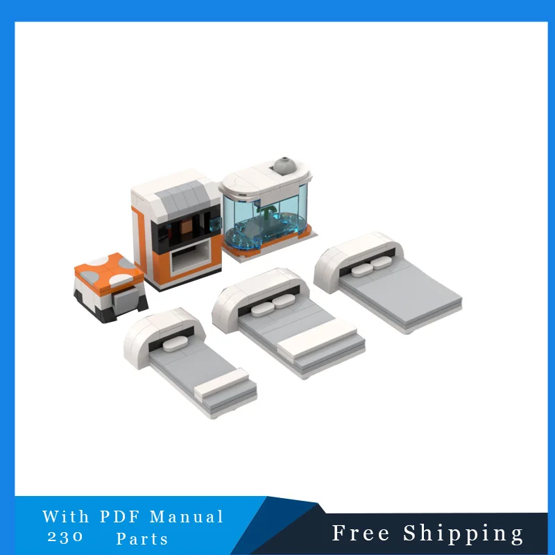 230 PCS MOC Interior Decoration Educational Creative Furniture Model Building Block Bricks Sets Toys Birthday Christmas Gifts