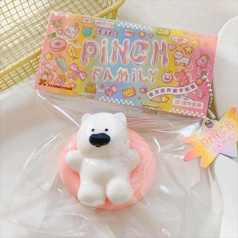 Kawaii طوافة بلاستيكية للسباحة ويست هايلاند جرو قرصة ضغط انتعاش بطيء اسفنجي اللعب لزجة لينة الضغط الاسترخاء لعبة مضحك هدية