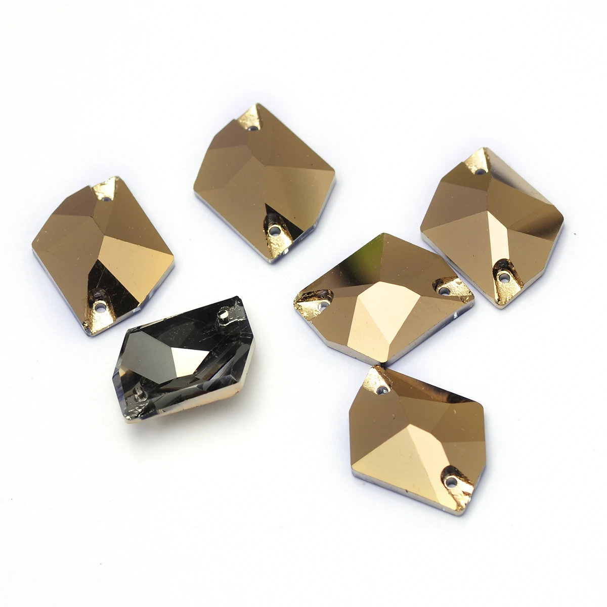 PUBRILEX K9 Gold Tropfenförmiger Dreieckiger Runder Xirius Flachrücken Kristallglas Strass Zum Aufnähen Kleidungsstück Accessoires – Detail 12