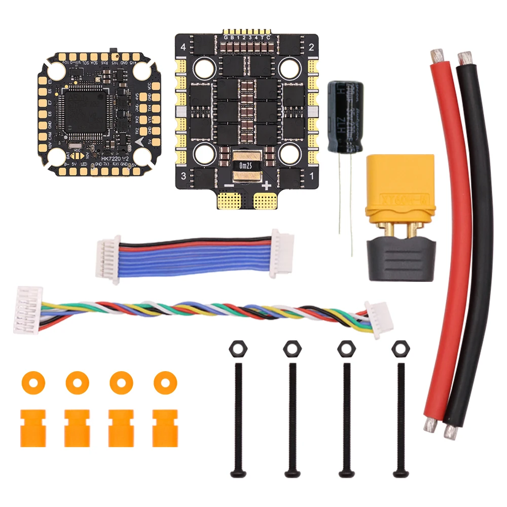 BLHeli-32 60A 4in1 ESC и FC FPV Stack, 20x20 мм, 2-8S, двойной BEC, двойной контроллер полета ICM-42688 Gyros, для гоночного дрона FPV RC Quad