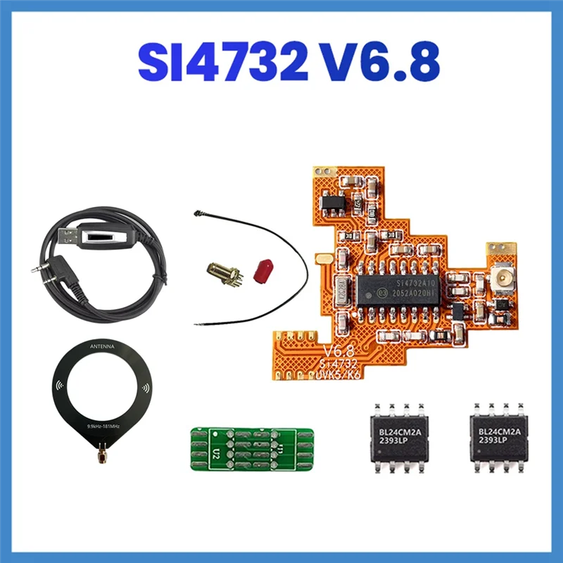 FULL-SI4732 Модуль V6.8 FPC + чип 2X512 КБ + петлевая антенна Forquansheng UVK5 K6, коротковолновый полнодиапазонный прием/однокрасное баковое полосы