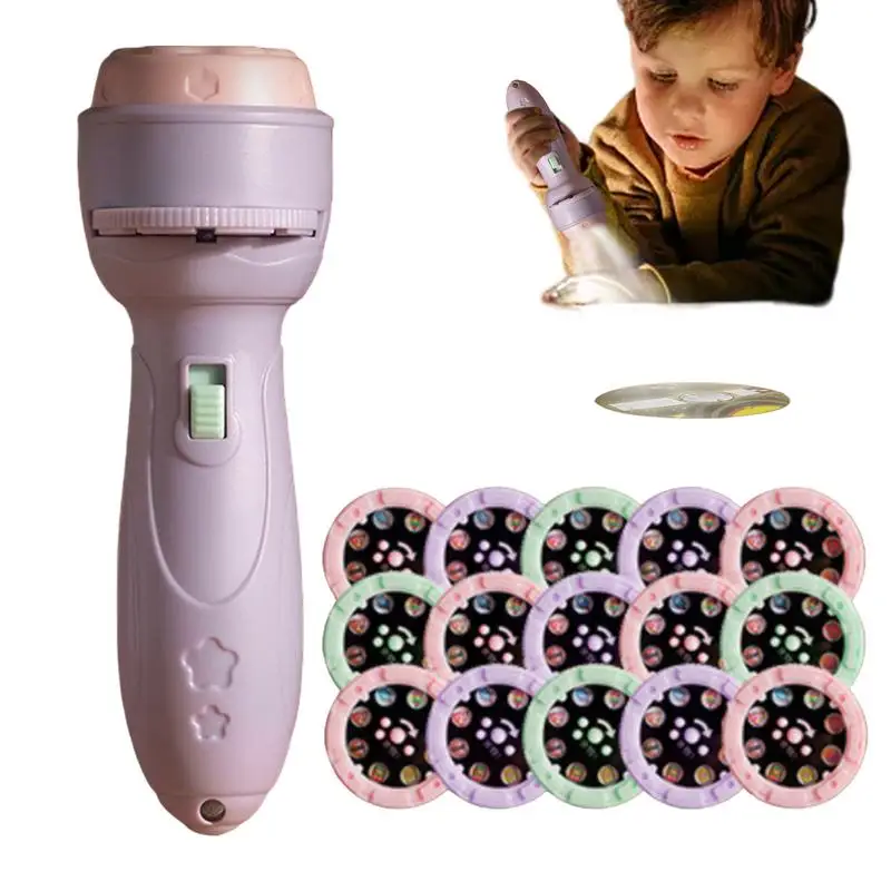 

Kids Projector Flashlight 120 Patterns Toy Flashlight Fine Motor Toys Preschool Learning Cartoon Torch Light Projector Toy For