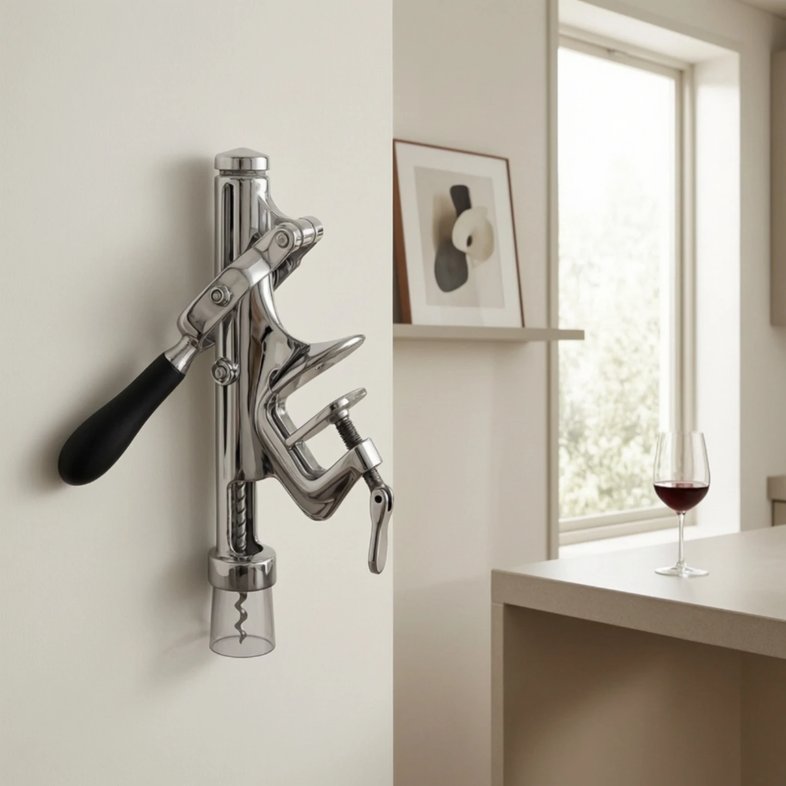 Cork Screw Lever - Lever Wine Opener Tabletop Wall Mounted