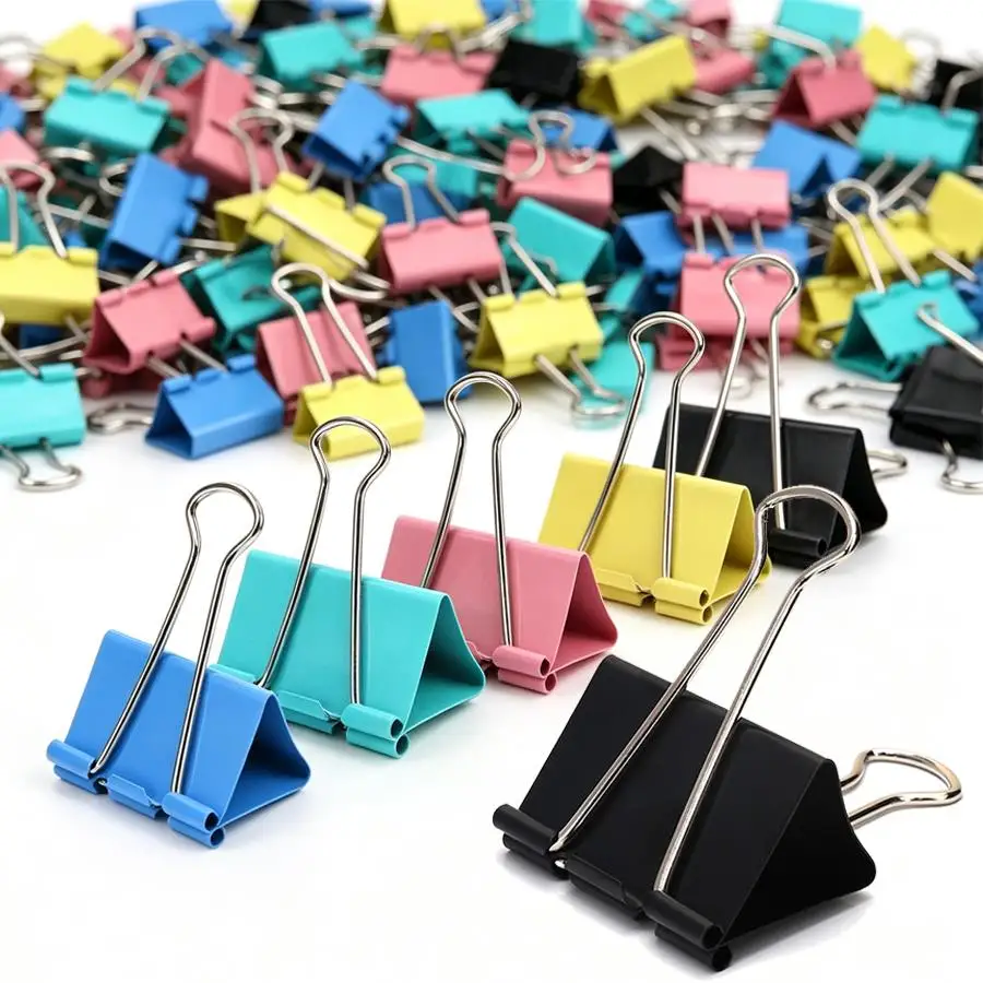 Lot de 10 pinces à documents métalliques, supports de papier portables pour le tri des devoirs des étudiants, l'organisation des cahiers et des papiers XJM
