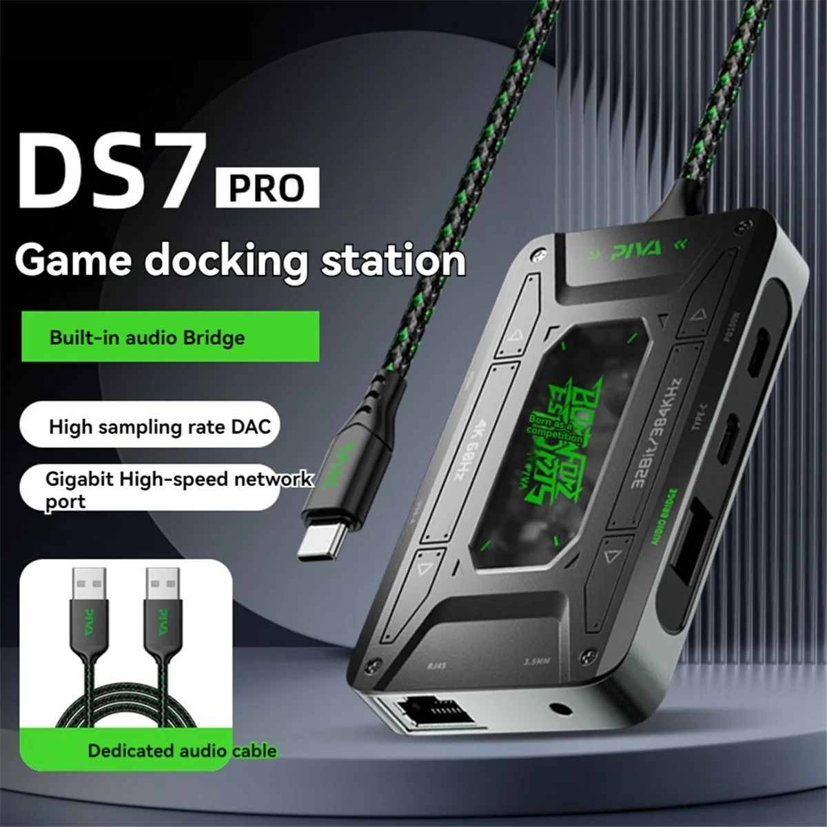 Audio Adapter Type C Dock Station Universele Hoofdtelefoon Converter Usb Converter Tablet Data Ondersteuning Snel Opladen Ds7 Pro