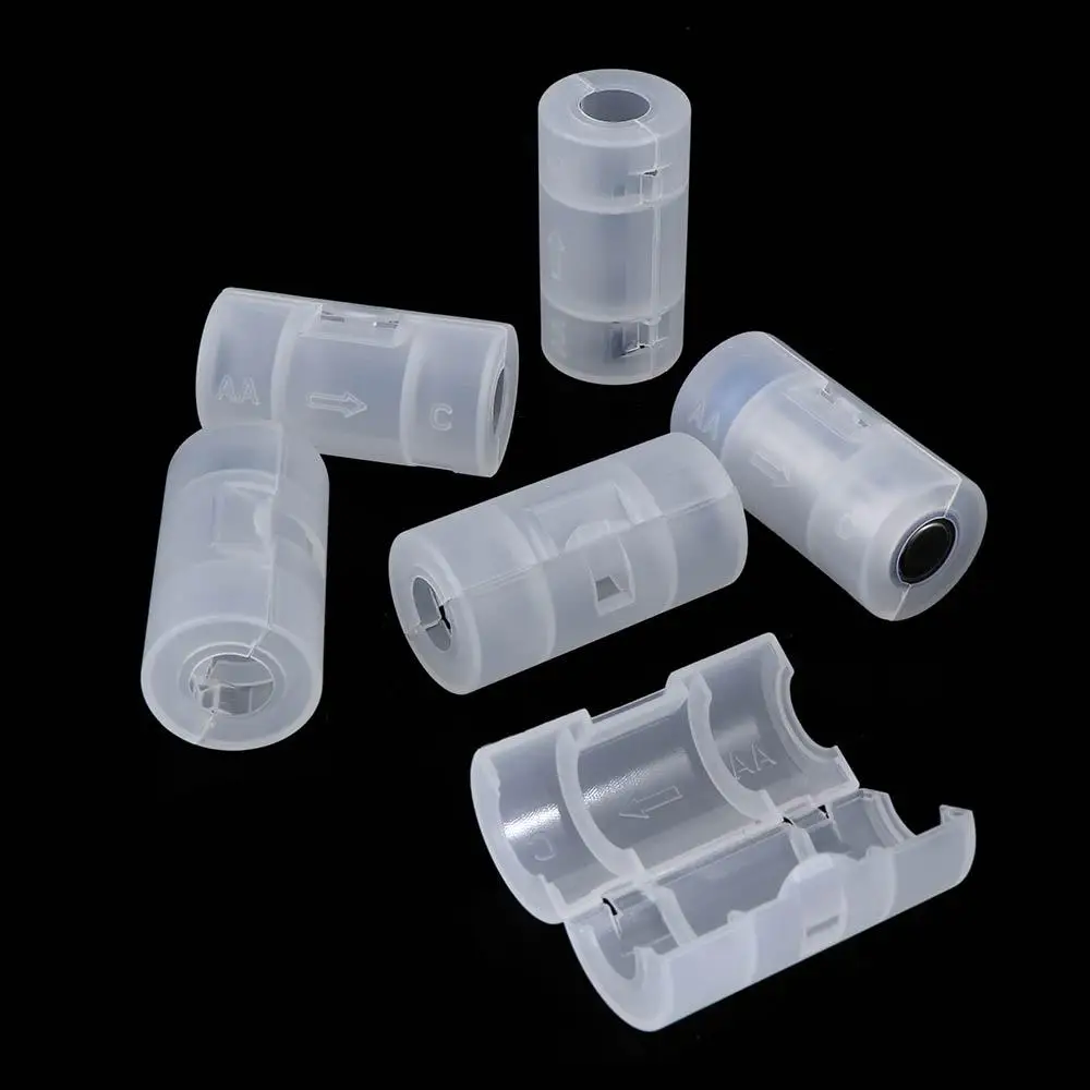 Container Battery Shell AA To C Size Transparent Battery Adapter Case Battery Switcher Battery Converter Battery Conversion Box