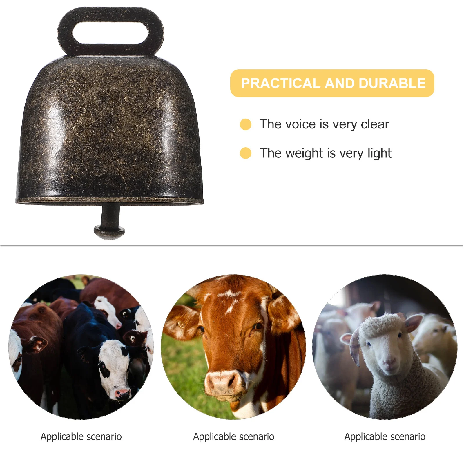 

12Pcs Iron Pet Bells Vintage Design Livestock Hanging Bells Durable Christmas Bell Ornaments Retro Style Decoration