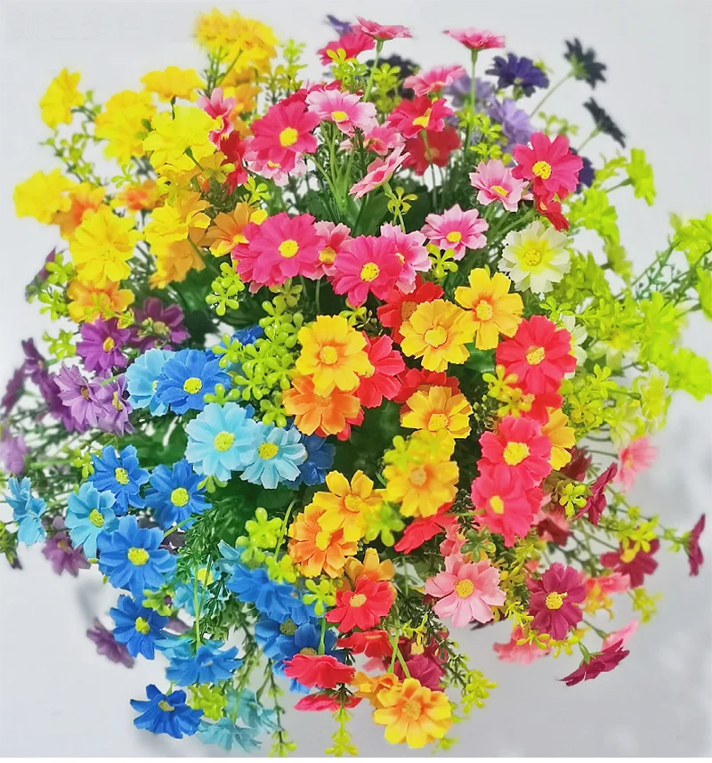 28 Head Daisy Fake Flowers Artificial Flower Bouquet Silk Daisy Diy Vase Home Garden Party Wedding Decor Christmas Fake Plants