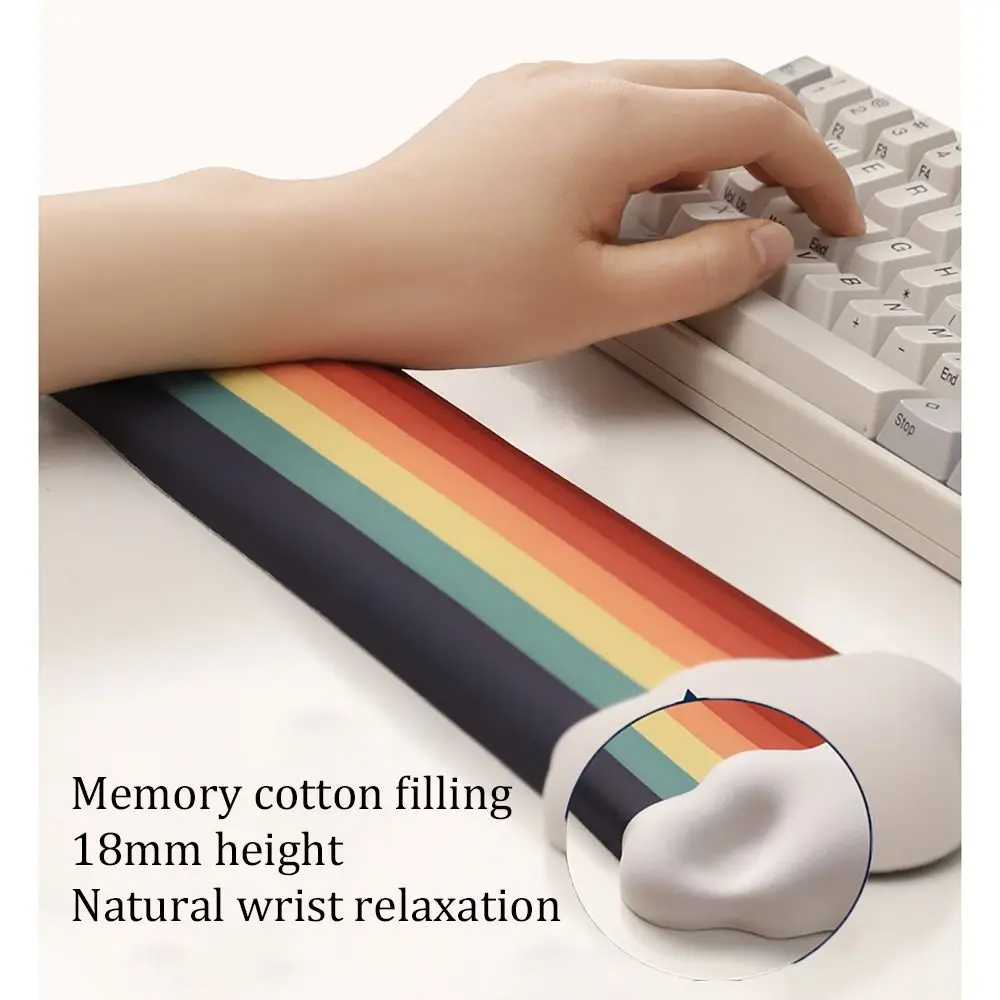Mouse pad arco-íris de espuma viscoelástica, ergonômico, silicone, descanso para teclado, alta qualidade, antiderrapante