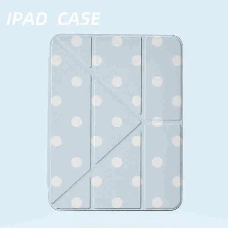Minimalist Blue Wave Dot Case For iPad Air 11 Case 10th 11th A16 9th For iPad Pro 11 4 5 10.9in 12.9 M2 M3 M4 Mini Pencil Holder