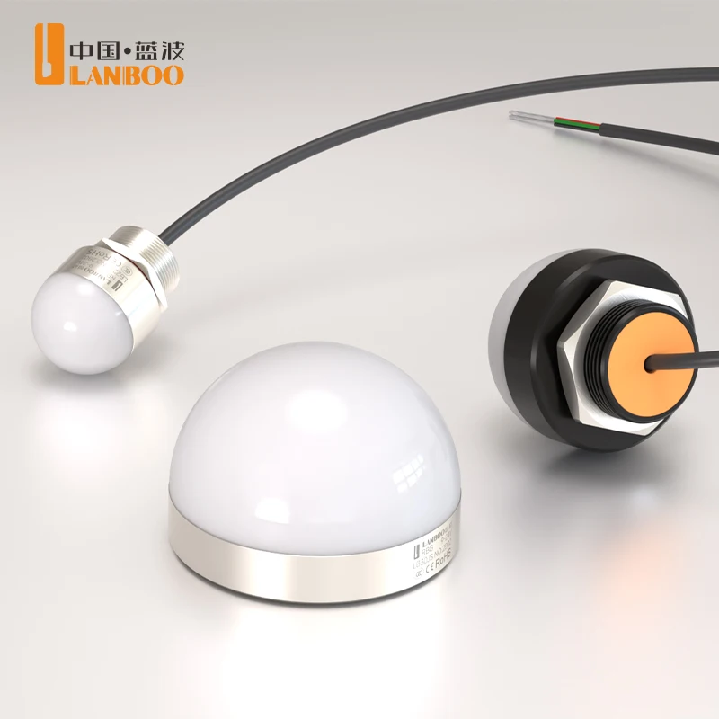 LANBOO LBJS Series LED Warning Light 30/50/70mm Ball Head 22/30mm Panel Mount 5-24V AC/DC Multi-color Industrial Signal Beacon