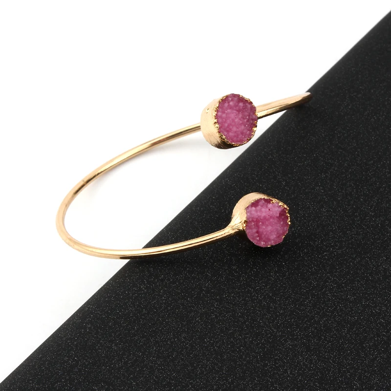 Dayoff European Punk Fashion Simple Hand Cuff Bangle Unisex Geometric Charms Bracelets Women Opening Bracelet Jewelry B414